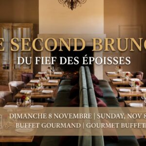 Salle de restaurant avec tables dressées pour le second brunch du Fief des Époisses